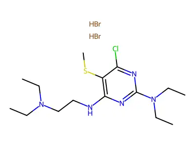 2,4-Pyrimidinediamine, 6-chloro-N(sup 4)-(2-(diethylamino)ethyl)-N(sup 2),N(sup 2)-diethyl-5-(methylthio)-, dihydrobromide structure