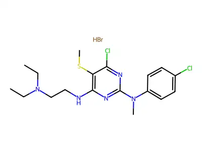2,4-Pyrimidinediamine, 6-chloro-N(sup 2)-(4-chlorophenyl)-N(sup 4)-(2-(diethylamino)ethyl)-N(sup 2)-methyl-5-(methylthio)-, monohydrobromide structure