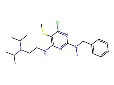 2,4-Pyrimidinediamine, N(sup 4)-(2-(bis(1-methylethyl)amino)ethyl)-6-chloro-N(sup 2)-methyl-5-(methylthio)-N(sup 2)-(phenylmethyl)- structure