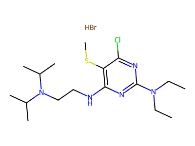 2,4-Pyrimidinediamine, N(sup 4)-(2-(bis(1-methylethyl)amino)ethyl)-6-chloro-N(sup 2),N(sup 2)-diethyl-5-(methylthio)-, monohydrobromide structure