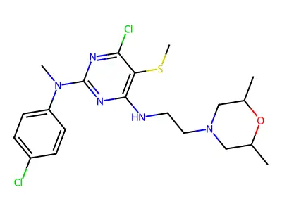 2,4-Pyrimidinediamine, 6-chloro-N(sup 2)-(4-chlorophenyl)-N(sup 4)-(2-(2,6-dimethyl-4-morpholinyl)ethyl)-N(sup 2)-methyl-5-(methylthio)- structure