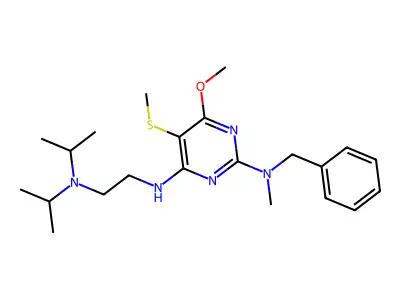 2,4-Pyrimidinediamine, N(sup 4)-(2-(bis(1-methylethyl)amino)ethyl)-6-methoxy-N(sup 2)-methyl-5-(methylthio)-N(sup 2)-(phenylmethyl)- structure