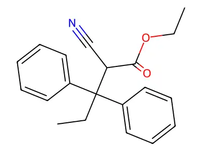 Ethyl 2-cyano-3,3-diphenylpentanoate structure