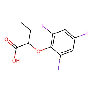 2-(2,4,6-Triiodophenoxy)butanoic acid structure