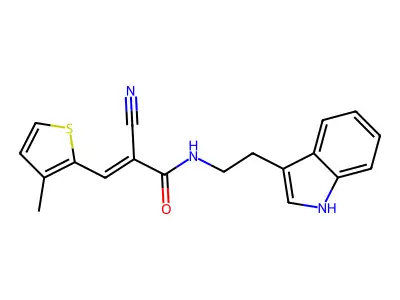 2-cyano-N-[2-(1H-indol-3-yl)ethyl]-3-(3-methylthiophen-2-yl)prop-2-enamide structure