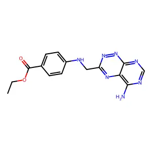 Ethyl 4-[(5-aminopyrimido[5,4-e][1,2,4]triazin-3-yl)methylamino]benzoate structure
