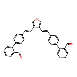 4',4'''-[3,4-Furandiyldi(2,1-ethenediyl)]bis(biphenyl-2-carbaldehyde) structure