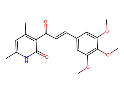 4,6-dimethyl-3-[(E)-3-(3,4,5-trimethoxyphenyl)prop-2-enoyl]-1H-pyridin-2-one structure