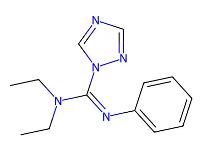 N,N-diethyl-N'-phenyl-1H-1,2,4-triazole-1-carboximidamide structure