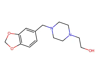 Piperazine, 1-(2-hydroxyethyl)-4-(3,4-methylenedioxybenzyl)- structure