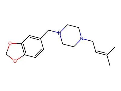 Piperazine, 1-(3-methyl-2-butenyl)-4-(3,4-methylenedioxybenzyl)- structure