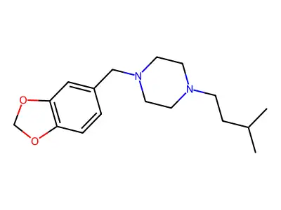 Piperazine, 1-isopentyl-4-(3,4-methylenedioxybenzyl)- structure