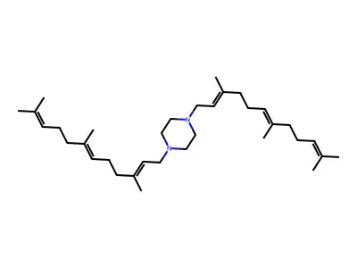 1,4-Bis(3,7,11-trimethyl-2,6,10-dodecatrienyl)piperazine structure