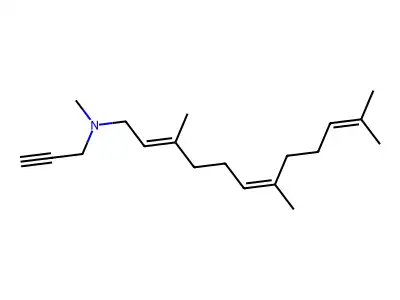 N,3,7,11-tetramethyl-N-prop-2-ynyldodeca-2,6,10-trien-1-amine structure