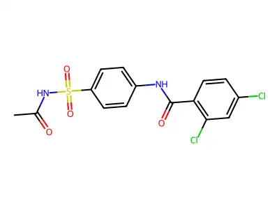 N-[4-(acetylsulfamoyl)phenyl]-2,4-dichlorobenzamide structure