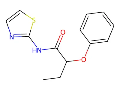 2-phenoxy-N-(1,3-thiazol-2-yl)butanamide structure