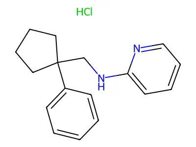 N-[(1-phenylcyclopentyl)methyl]pyridin-2-amine;hydrochloride structure