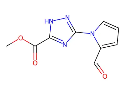 methyl 5-(2-formyl-1H-pyrrol-1-yl)-4H-1,2,4-triazole-3-carboxylate structure