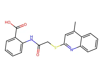 2-{2-[(4-Methylquinolin-2-yl)sulfanyl]acetamido}benzoic acid structure