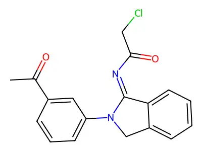 N-(2-(3-acetylphenyl)-2,3-dihydro-1H-isoindol-1-ylidene)-2-chloroacetamide structure