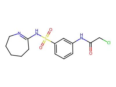 N-{3-[(azepan-2-ylidene)sulfamoyl]phenyl}-2-chloroacetamide structure