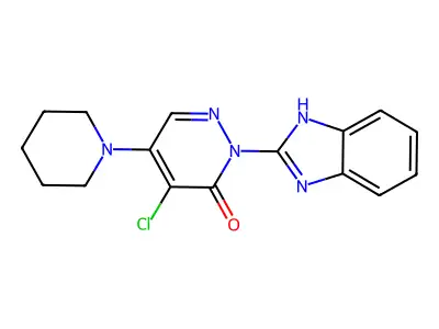 2-(1H-1,3-benzodiazol-2-yl)-4-chloro-5-(piperidin-1-yl)-2,3-dihydropyridazin-3-one structure