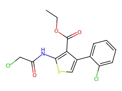 Ethyl 2-(2-chloroacetamido)-4-(2-chlorophenyl)thiophene-3-carboxylate structure
