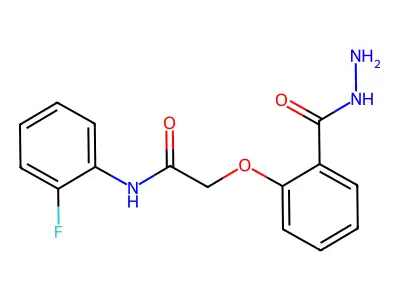 N-(2-fluorophenyl)-2-[2-(hydrazinecarbonyl)phenoxy]acetamide structure