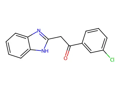 2-(1H-1,3-benzodiazol-2-yl)-1-(3-chlorophenyl)ethan-1-one structure