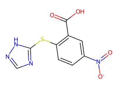 5-nitro-2-(1H-1,2,4-triazol-5-ylsulfanyl)benzoic acid structure