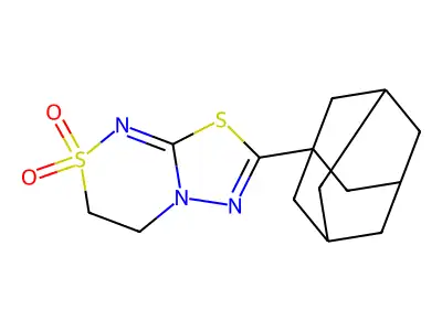 7-(1-adamantyl)-3,4-dihydro-[1,3,4]thiadiazolo[2,3-c][1,2,4]thiadiazine 2,2-dioxide structure