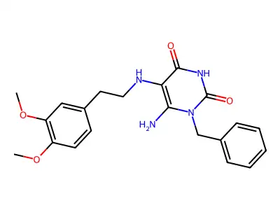 6-Amino-1-benzyl-5-[2-(3,4-dimethoxy-phenyl)-ethylamino]-1H-pyrimidine-2,4-dione structure