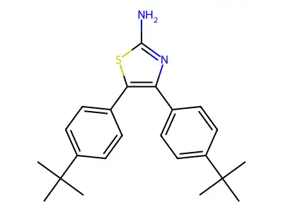 Bis(4-tert-butylphenyl)-1,3-thiazol-2-amine structure