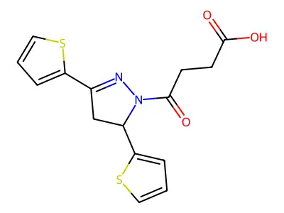 4-(3,5-Dithiophen-2-yl-3,4-dihydropyrazol-2-yl)-4-oxobutanoic acid structure