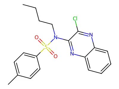N-butyl-N-(3-chloroquinoxalin-2-yl)-4-methylbenzene-1-sulfonamide structure