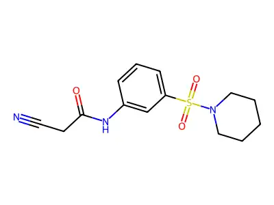 2-cyano-N-[3-(piperidine-1-sulfonyl)phenyl]acetamide structure