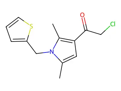 2-Chloro-1-(2,5-dimethyl-1-thiophen-2-ylmethyl-1H-pyrrol-3-yl)-ethanone structure