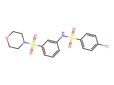 4-chloro-N-(3-morpholin-4-ylsulfonylphenyl)benzenesulfonamide structure