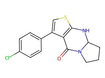 3-(4-chlorophenyl)-7,8,8a,9-tetrahydropyrrolo[1,2-a]thieno[2,3-d]pyrimidin-4(6H)-one structure