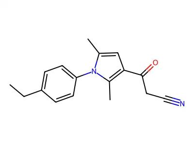 3-[1-(4-ethylphenyl)-2,5-dimethyl-1H-pyrrol-3-yl]-3-oxopropanenitrile structure
