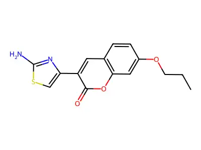 3-(2-amino-1,3-thiazol-4-yl)-7-propoxy-2H-chromen-2-one structure