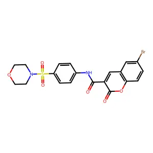 6-bromo-N-(4-(morpholinosulfonyl)phenyl)-2-oxo-2H-chromene-3-carboxamide structure