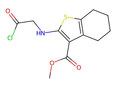 methyl 2-[(2-chloro-2-oxoethyl)amino]-4,5,6,7-tetrahydro-1-benzothiophene-3-carboxylate structure