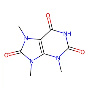 7,9-dihydro-3,7,9-trimethyl-1H-purine-2,6,8(3H)-trione structure