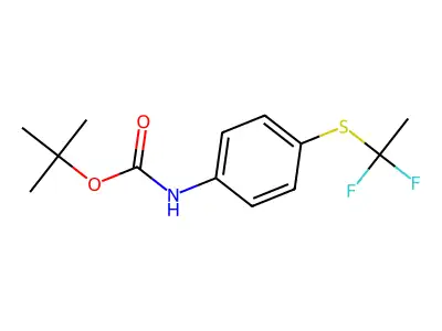 tert-butyl N-[4-(1,1-difluoroethylsulfanyl)phenyl]carbamate structure