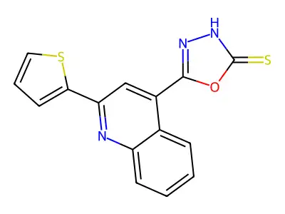 5-[2-(Thiophen-2-yl)quinolin-4-yl]-1,3,4-oxadiazole-2-thiol structure