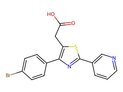 2-[4-(4-Bromophenyl)-2-(pyridin-3-yl)-1,3-thiazol-5-yl]acetic acid structure
