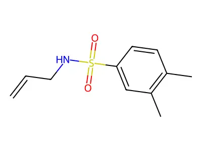 3,4-dimethyl-N-prop-2-enylbenzenesulfonamide structure
