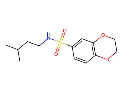 N-(3-methylbutyl)-2,3-dihydro-1,4-benzodioxine-6-sulfonamide structure
