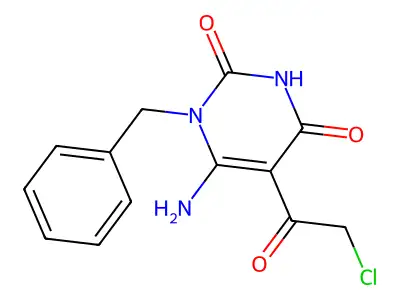 6-Amino-1-benzyl-5-(2-chloroacetyl)-1,2,3,4-tetrahydropyrimidine-2,4-dione structure